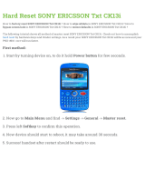 Sony Ericsson Txt CK13i  Hard reset manual
