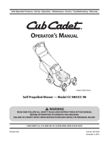 Cub Cadet CC 98 User manual