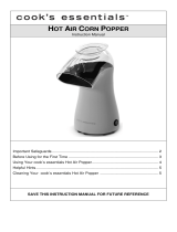 Cook's essentials HOT AIR CORN POPPER User manual