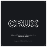 Crux 2.2 pound Touchscreen Air Convection Fryer User manual
