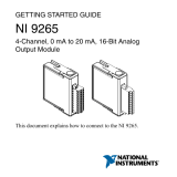National Instruments NI 9265 Getting Started Manual