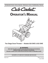 Cub Cadet 928 SWE User manual