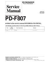 Pioneer PD-F807 User manual