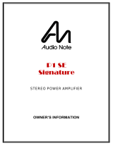 Audio Note P1 SE Signature User manual