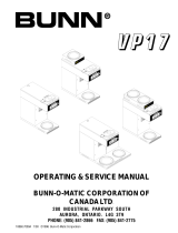 Bunn VP17 Series User manual