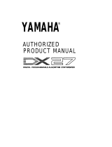 Yamaha DX27 User manual