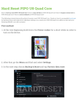 PIPO  U8 Quad Core Hard reset manual
