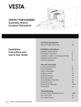 Vesta DWV335BBS Installation Instructions And Use & Care Manual