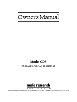 Audio Research CD3 Owner's manual