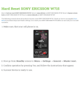Sony Ericsson W715 User manual