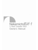 Nakamichi BX-1 Owner's manual