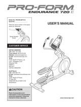 ProForm Endurance 820 E Elliptical User manual