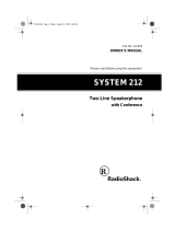 Radio Shack Conference Phone SYSTEM 212 User manual