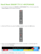 Sharp LC-40CFG4042E Hard reset manual