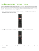 Sony XBR-75Z9D Hard reset manual