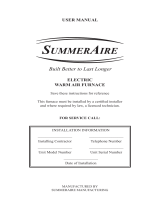 SummerAire ELECTRIC WARM AIR FURNACE User manual