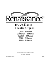 Allen Organ Renaissance R311 Owner's manual