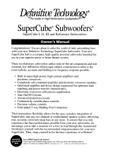 Definitive Technology SuperCube III Owner's manual
