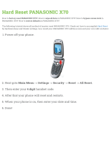 Panasonic X70 User manual