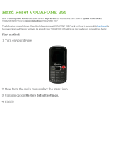 Vodafone 255 Hard reset manual