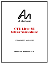 Audio Note OTO Line SE Silver Signature User manual