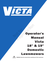 Simplicity DOMESTIC LAWNMOWER, VICTA, 18" & 19" User manual