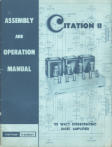 Harman Kardon citation II Assembly And Operation Manual
