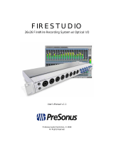 PRESONUS Musical Instrument 26x26 FireWire Recording System User manual