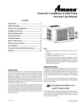Amana Room Air Conditioner & Heat Pump Operating instructions
