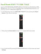 Sony XBR-77A1E Hard reset manual
