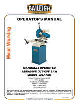 Baileigh 220 Volt Three Phase Manually Operated Abrasive Cut-Off Saw AS-350M 1000267 User manual