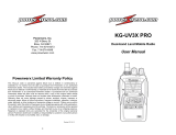 Powerwerx KG-UV3X PRO User manual