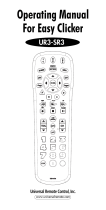 Universal Remote Control Easy Clicker UR3-SR3 Operating instructions