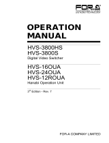 FOR-A HVS-16OUA Operating instructions