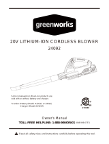 Greenworks 24092 Owner's manual