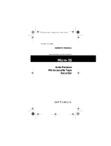 Optimus voice activated Microcassette Recorder Owner's manual