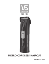 VS Sassoon Metro Cordless HairCut VS704A User manual