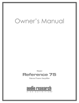 Audio Research REF75 Owner's manual