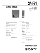 Sony SA-F21 User manual