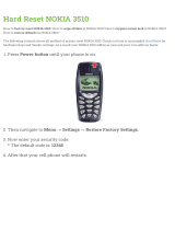 Nokia 3510 Hard reset manual