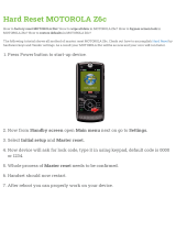 Motorola Z6c Hard reset manual