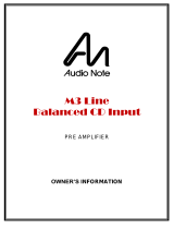 Audio Note M3 Line Balanced CD Input User manual