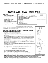 Wesco 3500 lb. Electric A-Frame Jack FIC-3500-2 User manual