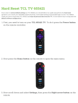 TCL 65S421 Hard reset manual