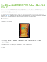 Samsung P601 Galaxy Note 10.1 2014 3G Hard reset manual