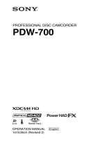 Sony PDW-700 User manual