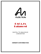 Audio Note DAC 4.1x Balanced Oct. 2013 User manual