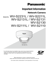 Panasonic WV-S2110 Important information