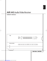 Harman Kardon AVR 445 Owner's manual