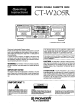Pioneer W205R - Dual Cassette Deck Owner's manual